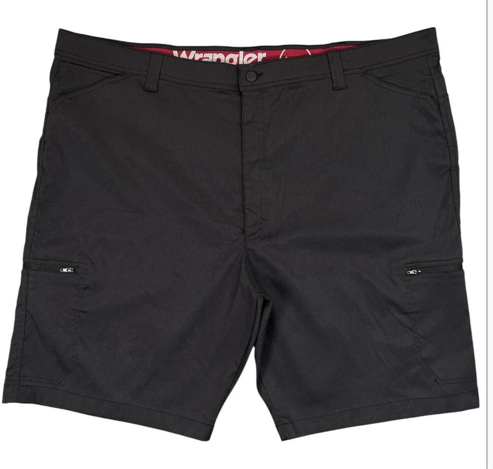 Wrangler All Terrain Cargo Shorts Men's Size 48 Black Relaxed Fit